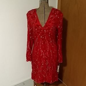 Vintage red sequin dress